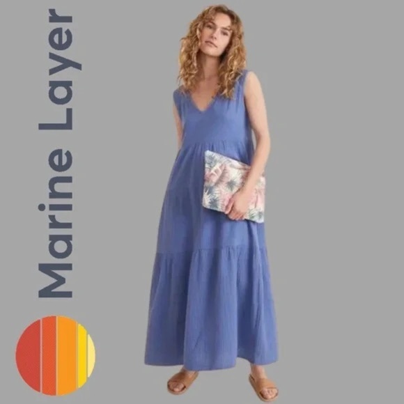 MARINE LAYER | Women’s Corinne Double Cloth Maxi Dress Size S - Picture 9 of 9